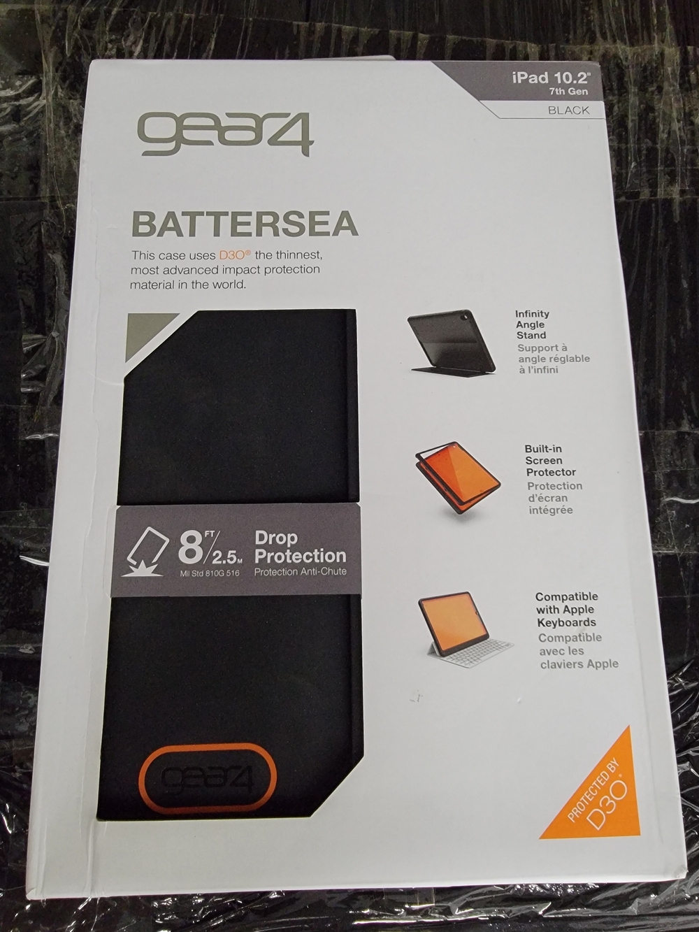 Zagg/Gear4 Battersea Black iPad 10.2" Case, Black, Rugged